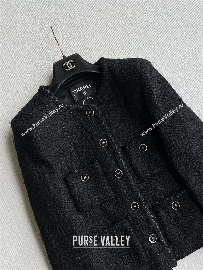 Chanel Tweed Jacket CH91929 Black 2025 (Q-28091929)