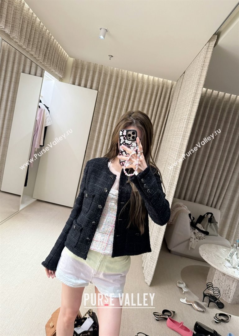 Chanel Tweed Jacket CH91929 Black 2025 (Q-28091929)