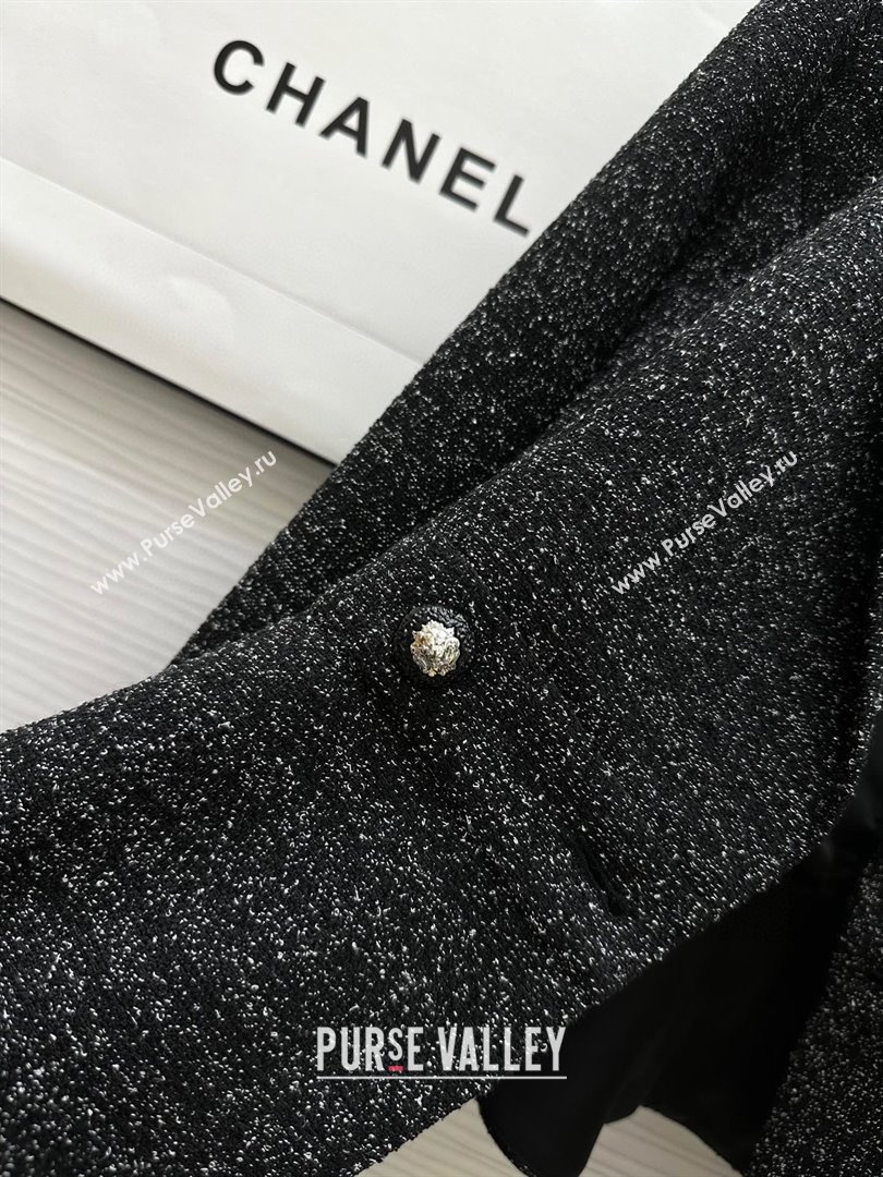 Chanel Tweed Jacket Skirt CH92507 Black 2025 (Q-25092507)