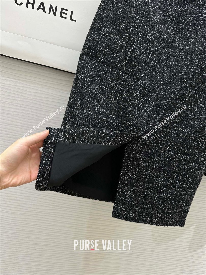 Chanel Tweed Jacket Skirt CH92507 Black 2025 (Q-25092507)
