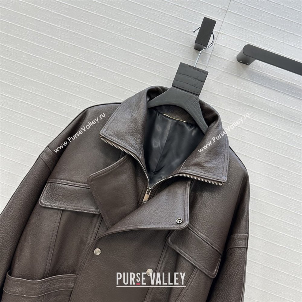 Saint Laurent Sheepskin Jacket SLP92503 Brown 2025 (Q-25092503)