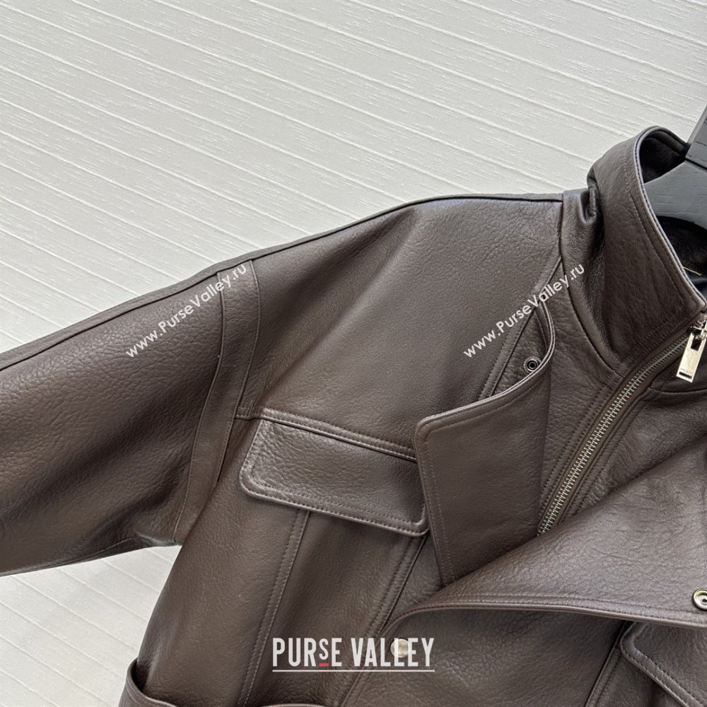 Saint Laurent Sheepskin Jacket SLP92503 Brown 2025 (Q-25092503)