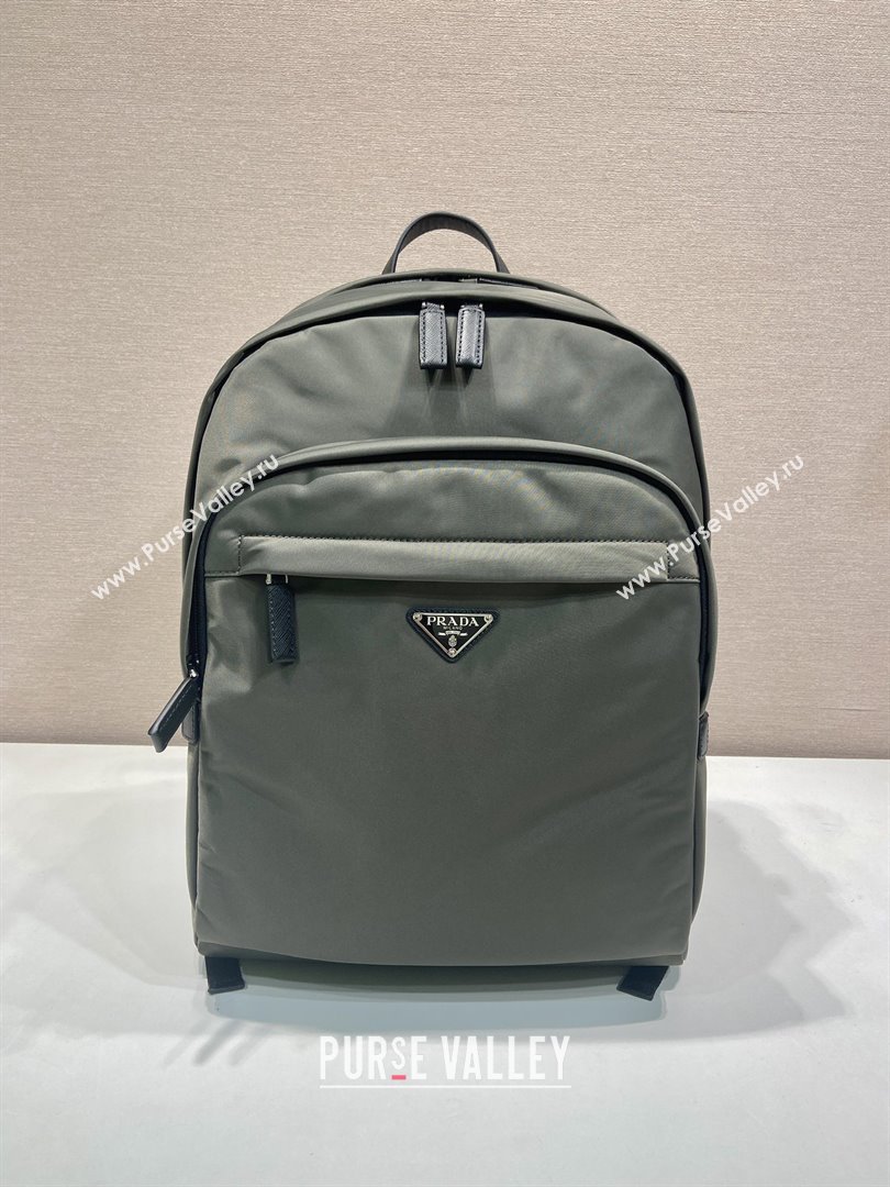 Prada Re-Nylon and Saffiano Leather Backpack 2VZ048 Forest Green 2025 (YZ-25092002)