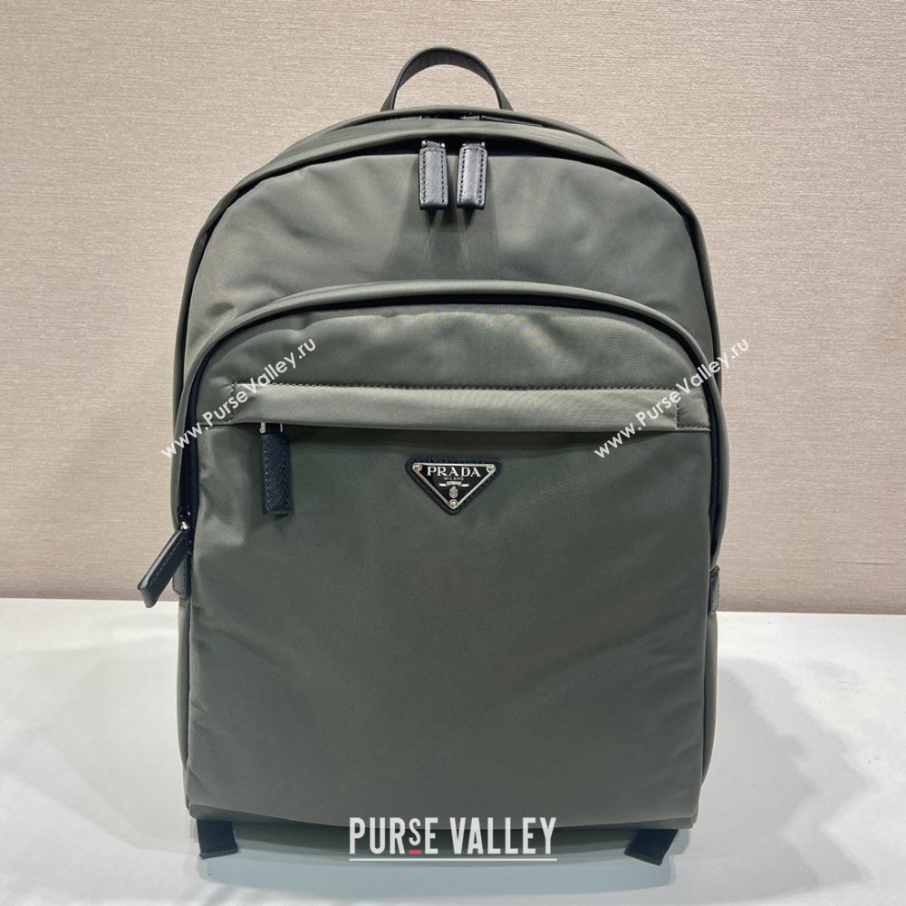 Prada Re-Nylon and Saffiano Leather Backpack 2VZ048 Forest Green 2025 (YZ-25092002)