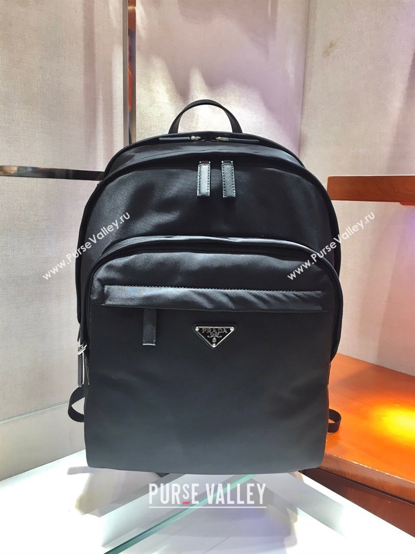 Prada Re-Nylon and Saffiano Leather Backpack 2VZ048 Black 2025 (YZ-25092001)