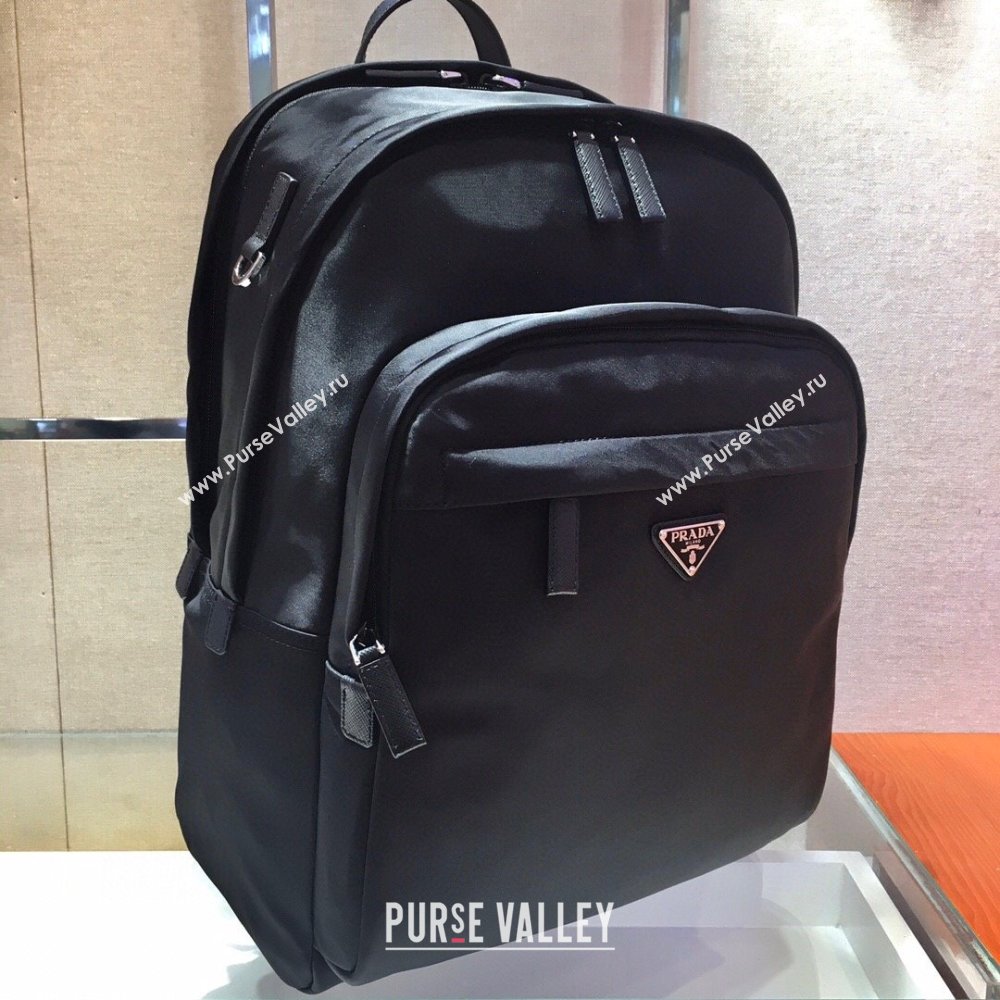 Prada Re-Nylon and Saffiano Leather Backpack 2VZ048 Black 2025 (YZ-25092001)