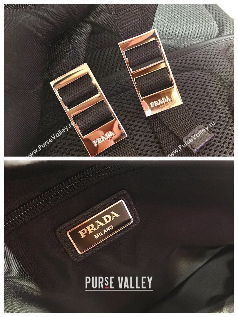 Prada Re-Nylon and Saffiano Leather Backpack 2VZ048 Black 2025 (YZ-25092001)