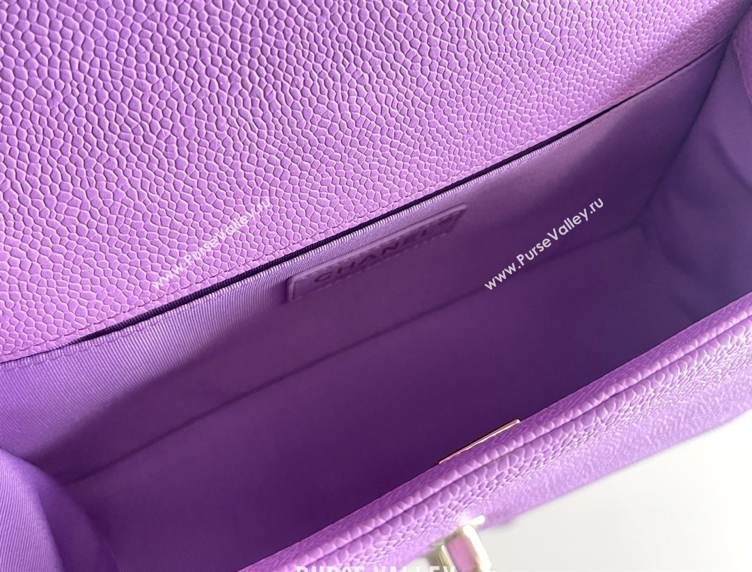 Chanel Original Big Grained Calfskin Medium Boy Flap Bag Purple/Light Gold 2025 Top Quality (MHE-25092008)