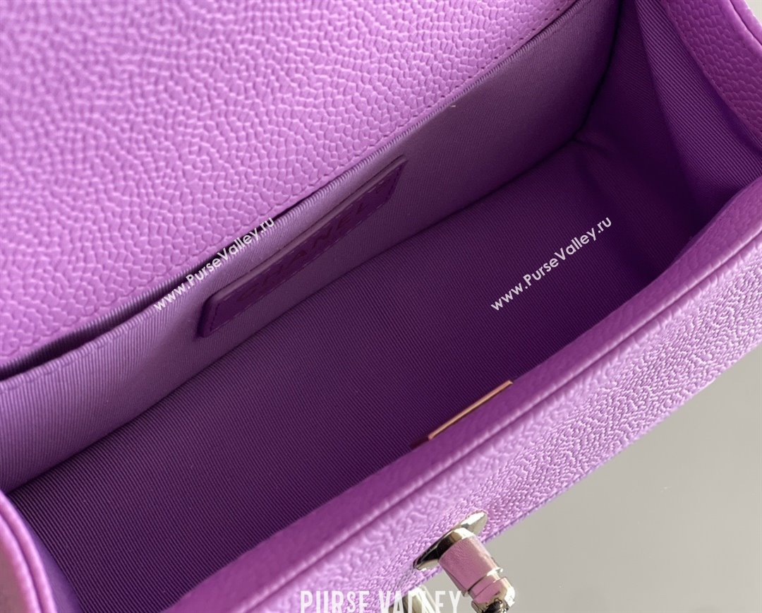 Chanel Original Big Grained Calfskin Small Boy Flap Bag Purple/Light Gold 2025 Top Quality (MHE-25092009)