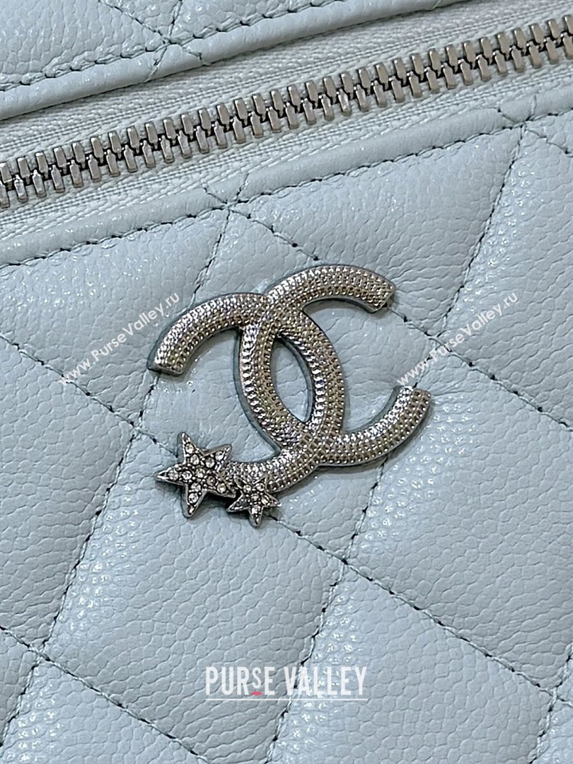 Chanel Shiny Grained Calfskin Vanity with Chain and Star AP4854 Light Blue 2025 Top Quality (SHUNY-25092306)