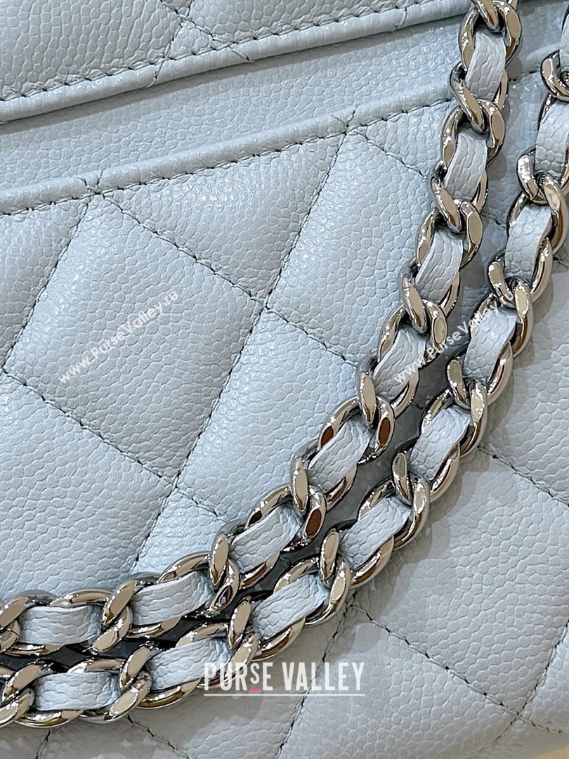 Chanel Shiny Grained Calfskin Vanity with Chain and Star AP4854 Light Blue 2025 Top Quality (SHUNY-25092306)