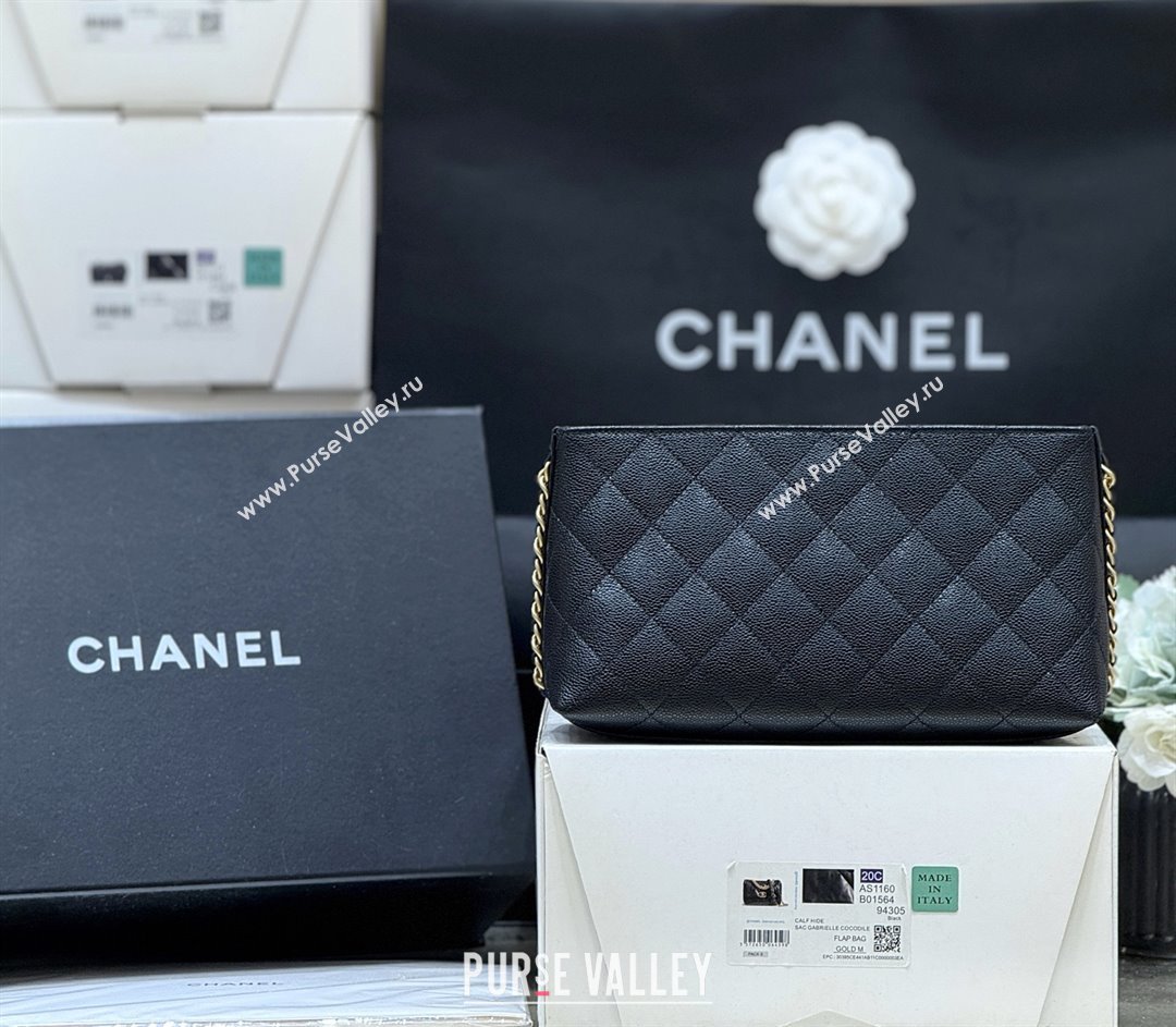 Chanel Pouch in Grained Shiny Calfskin AP4700 Black 2025 Top Quality (SHUNY-25092304)