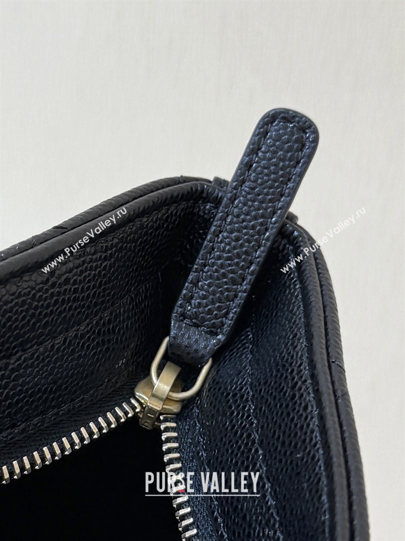 Chanel Pouch in Grained Shiny Calfskin AP4700 Black 2025 Top Quality (SHUNY-25092304)