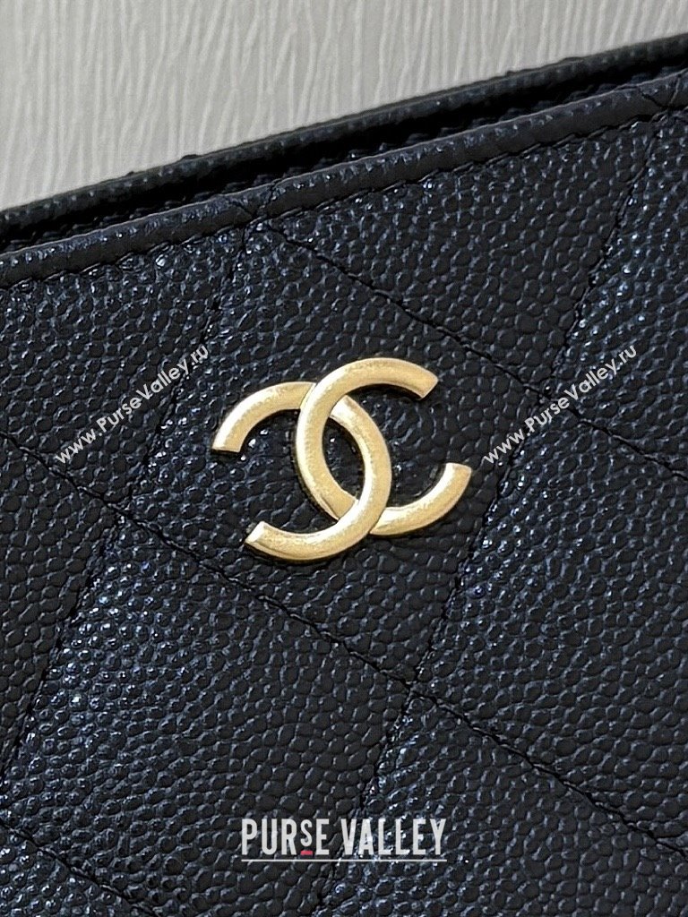 Chanel Pouch in Grained Shiny Calfskin AP4700 Black 2025 Top Quality (SHUNY-25092304)