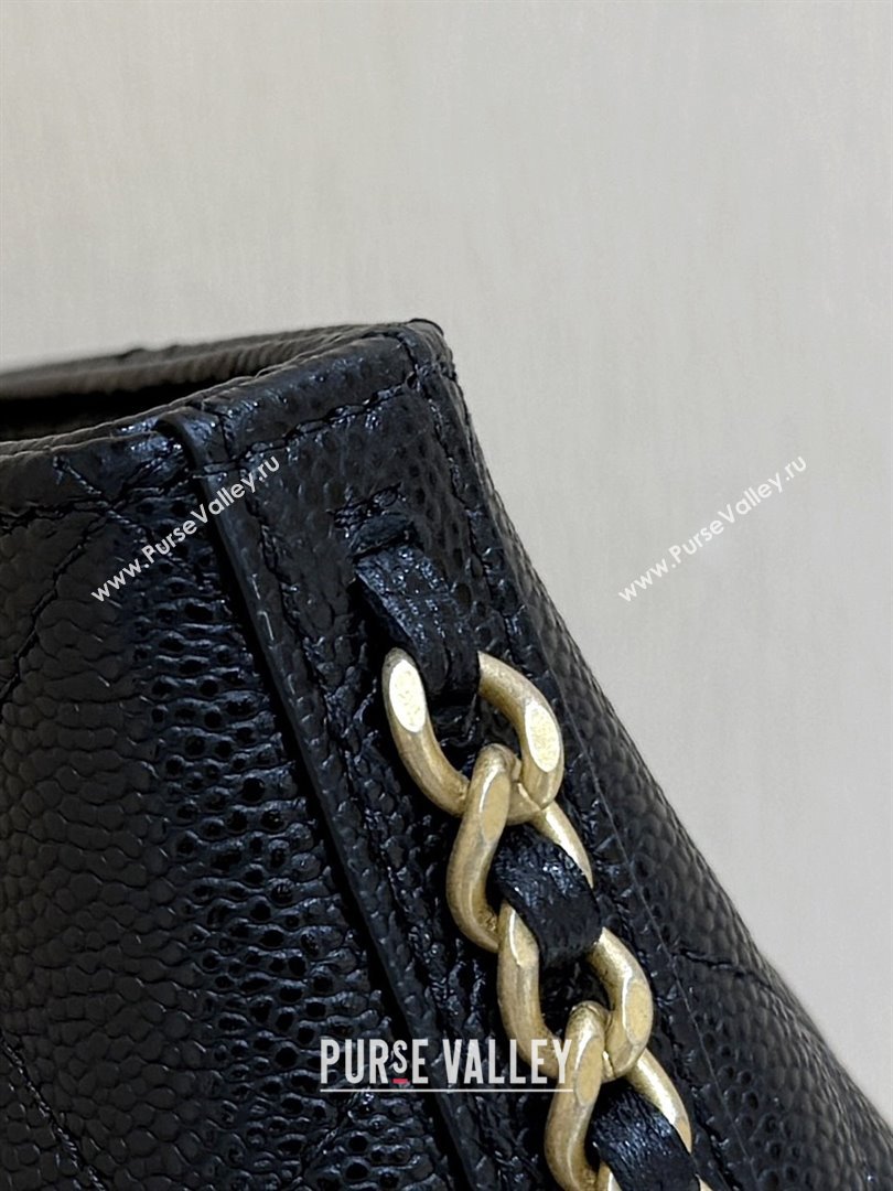 Chanel Pouch in Grained Shiny Calfskin AP4700 Black 2025 Top Quality (SHUNY-25092304)