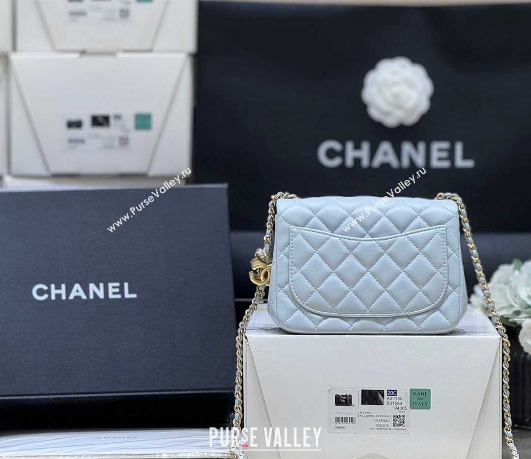 Chanel Shiny Lambskin Mini Square Flap Bag with CC Chain Light Blue 2025 AS5758 Top Quality (SHUNY-25092307)