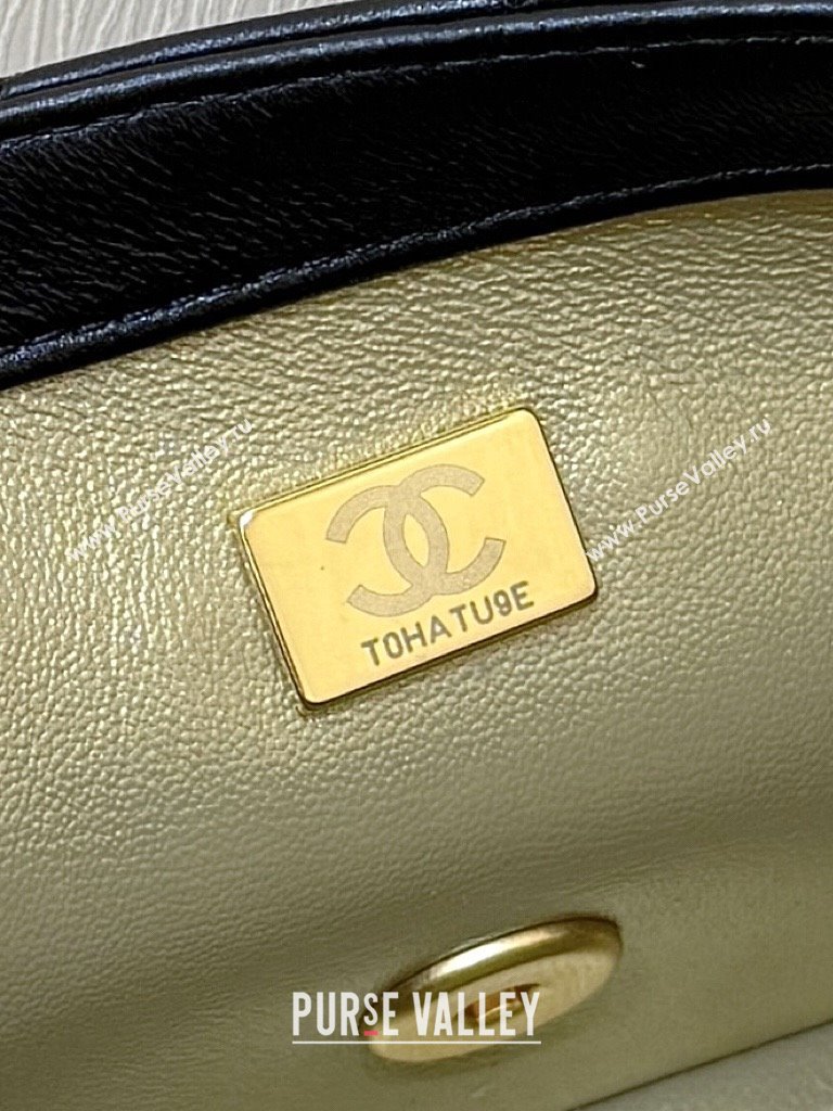 Chanel Shiny Lambskin Mini Flap Bag with CC Chain Black 2025 AS5759 Top Quality (SHUNY-25092310)