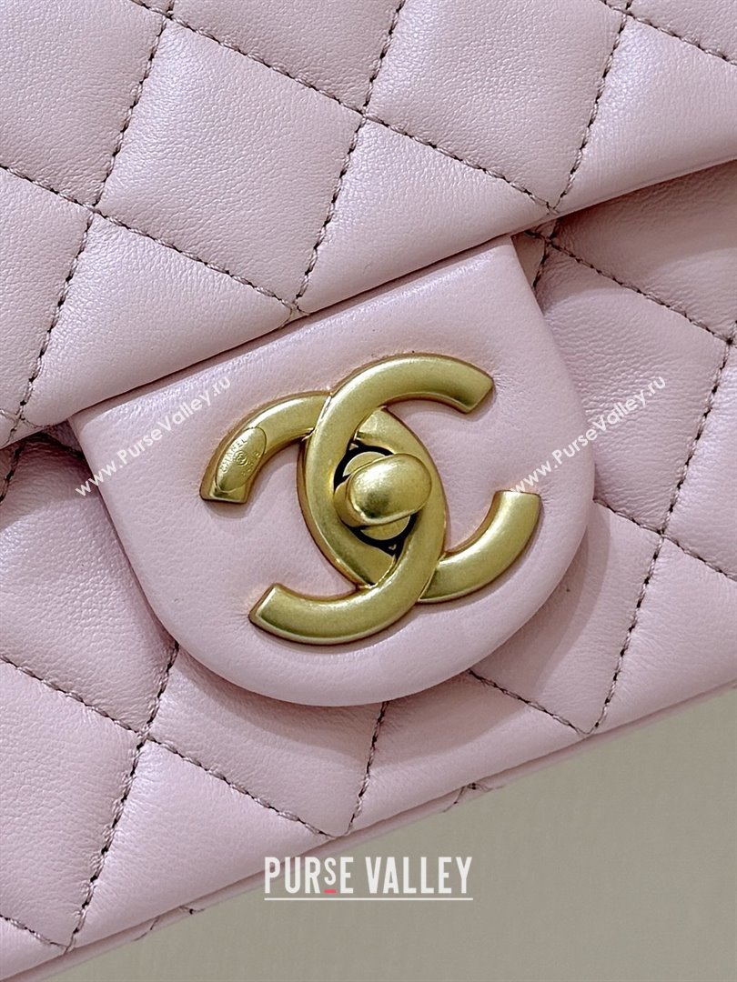 Chanel Shiny Lambskin Mini Flap Bag with CC Chain Pink 2025 AS5759 Top Quality (SHUNY-25092311)