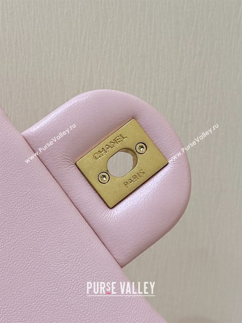 Chanel Shiny Lambskin Mini Flap Bag with CC Chain Pink 2025 AS5759 Top Quality (SHUNY-25092311)