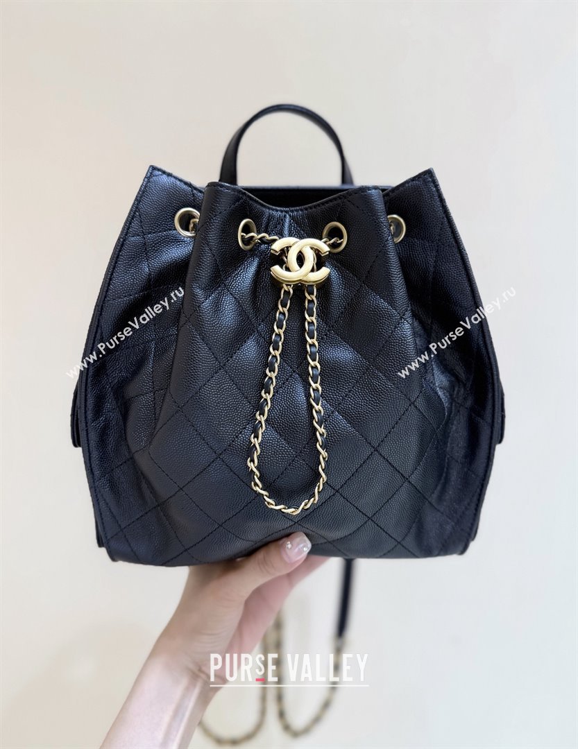 Chanel Grained Calfskin 25 Medium Backpack Bag AS5600 Black 2025 Top Quality (SHUNY-25092312)