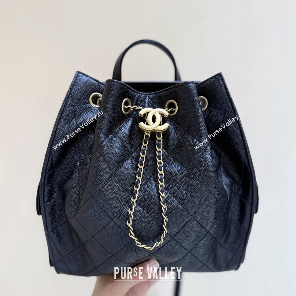 Chanel Grained Calfskin 25 Medium Backpack Bag AS5600 Black 2025 Top Quality (SHUNY-25092312)