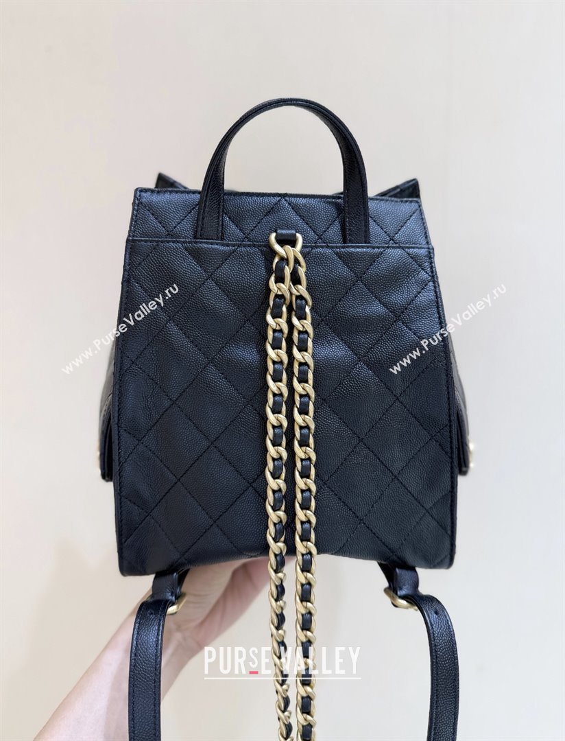 Chanel Grained Calfskin 25 Medium Backpack Bag AS5600 Black 2025 Top Quality (SHUNY-25092312)