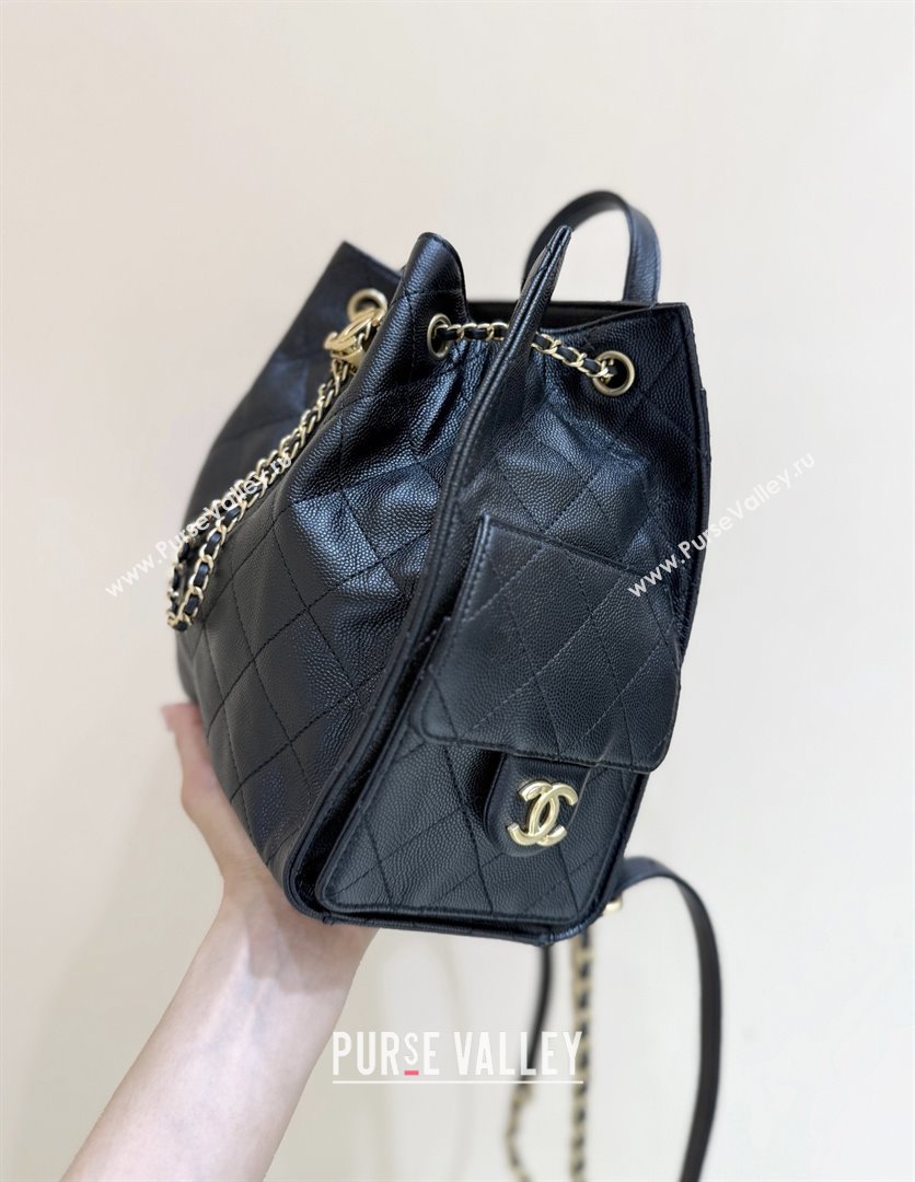 Chanel Grained Calfskin 25 Medium Backpack Bag AS5600 Black 2025 Top Quality (SHUNY-25092312)