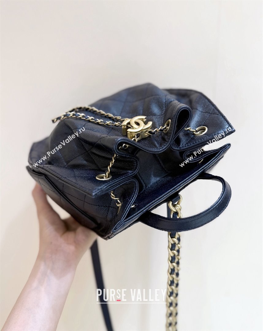 Chanel Grained Calfskin 25 Medium Backpack Bag AS5600 Black 2025 Top Quality (SHUNY-25092312)