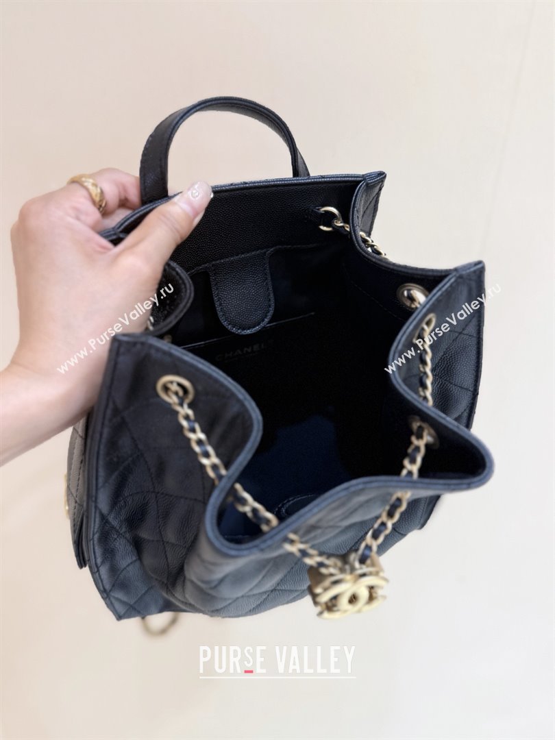 Chanel Grained Calfskin 25 Medium Backpack Bag AS5600 Black 2025 Top Quality (SHUNY-25092312)