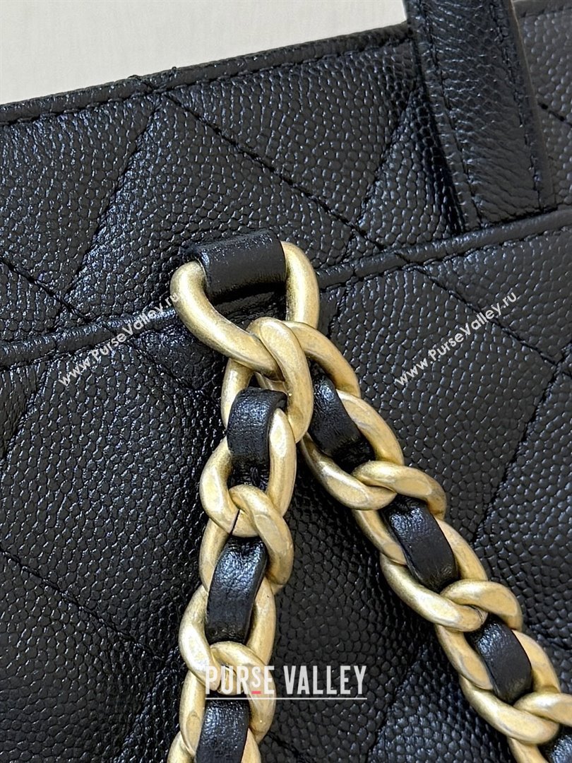 Chanel Grained Calfskin 25 Medium Backpack Bag AS5600 Black 2025 Top Quality (SHUNY-25092312)