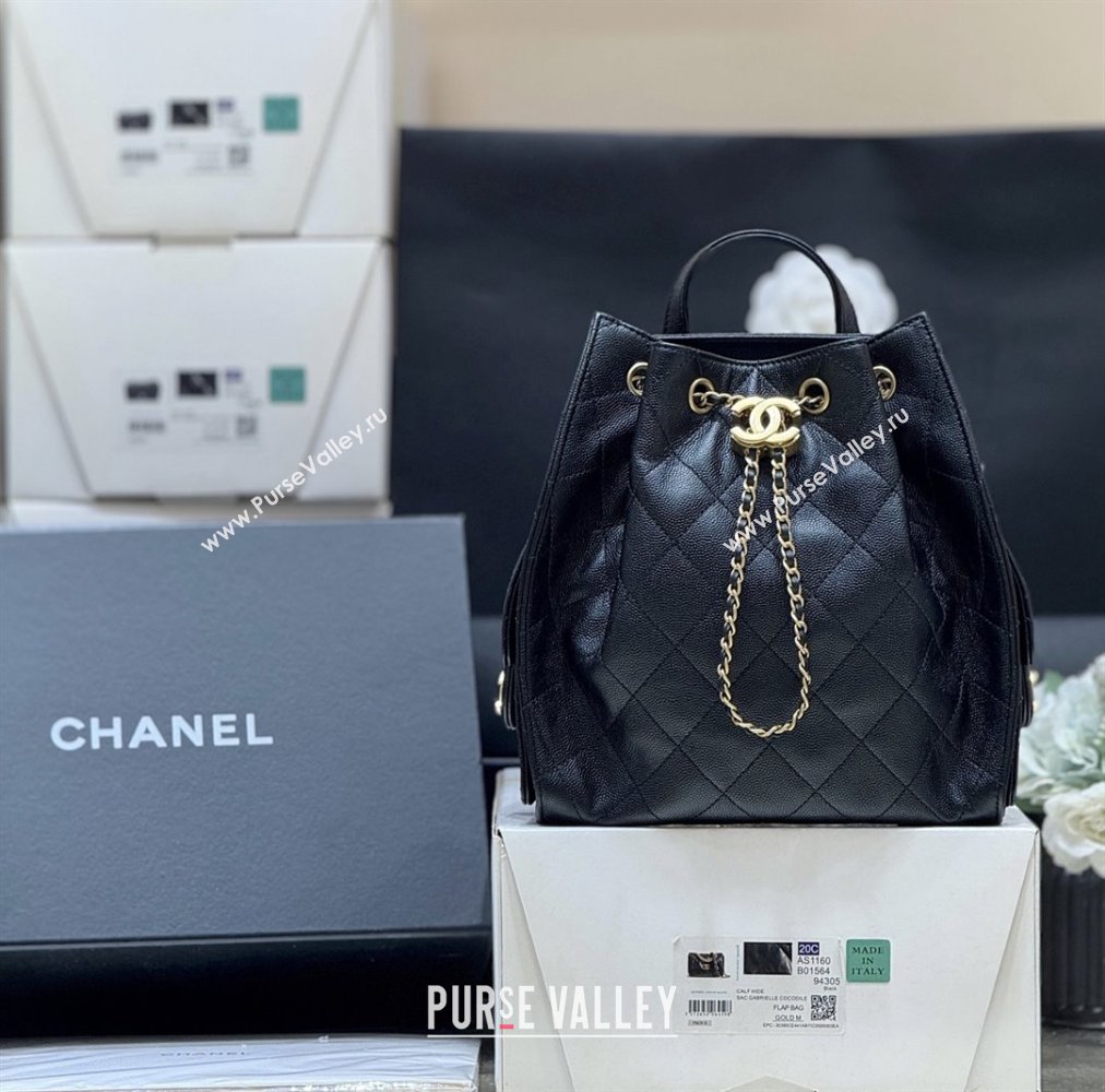 Chanel Grained Calfskin 25 Medium Backpack Bag AS5600 Black 2025 Top Quality (SHUNY-25092312)