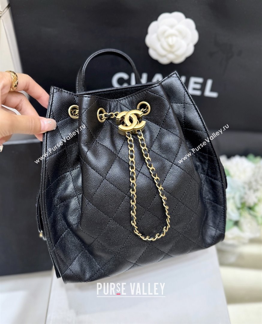 Chanel Grained Calfskin 25 Medium Backpack Bag AS5600 Black 2025 Top Quality (SHUNY-25092312)