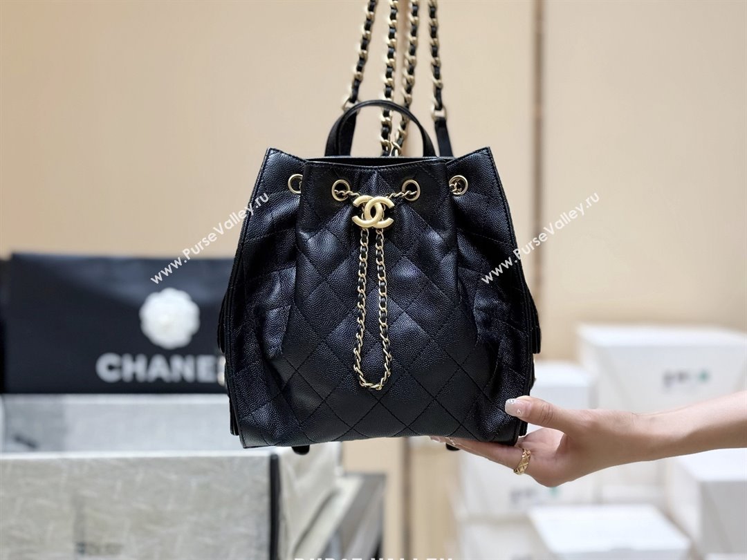 Chanel Grained Calfskin 25 Medium Backpack Bag AS5600 Black 2025 Top Quality (SHUNY-25092312)