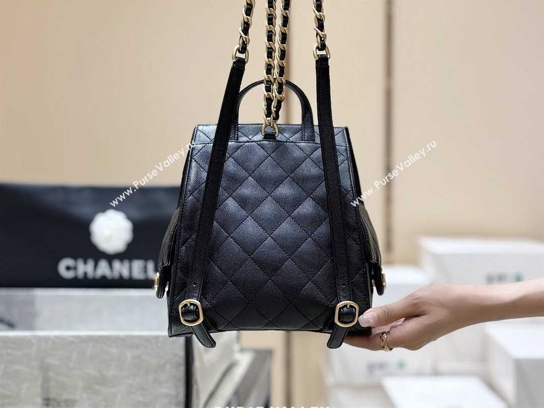 Chanel Grained Calfskin 25 Medium Backpack Bag AS5600 Black 2025 Top Quality (SHUNY-25092312)