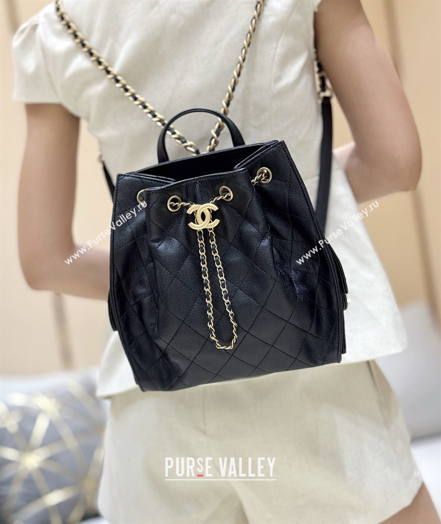 Chanel Grained Calfskin 25 Medium Backpack Bag AS5600 Black 2025 Top Quality (SHUNY-25092312)