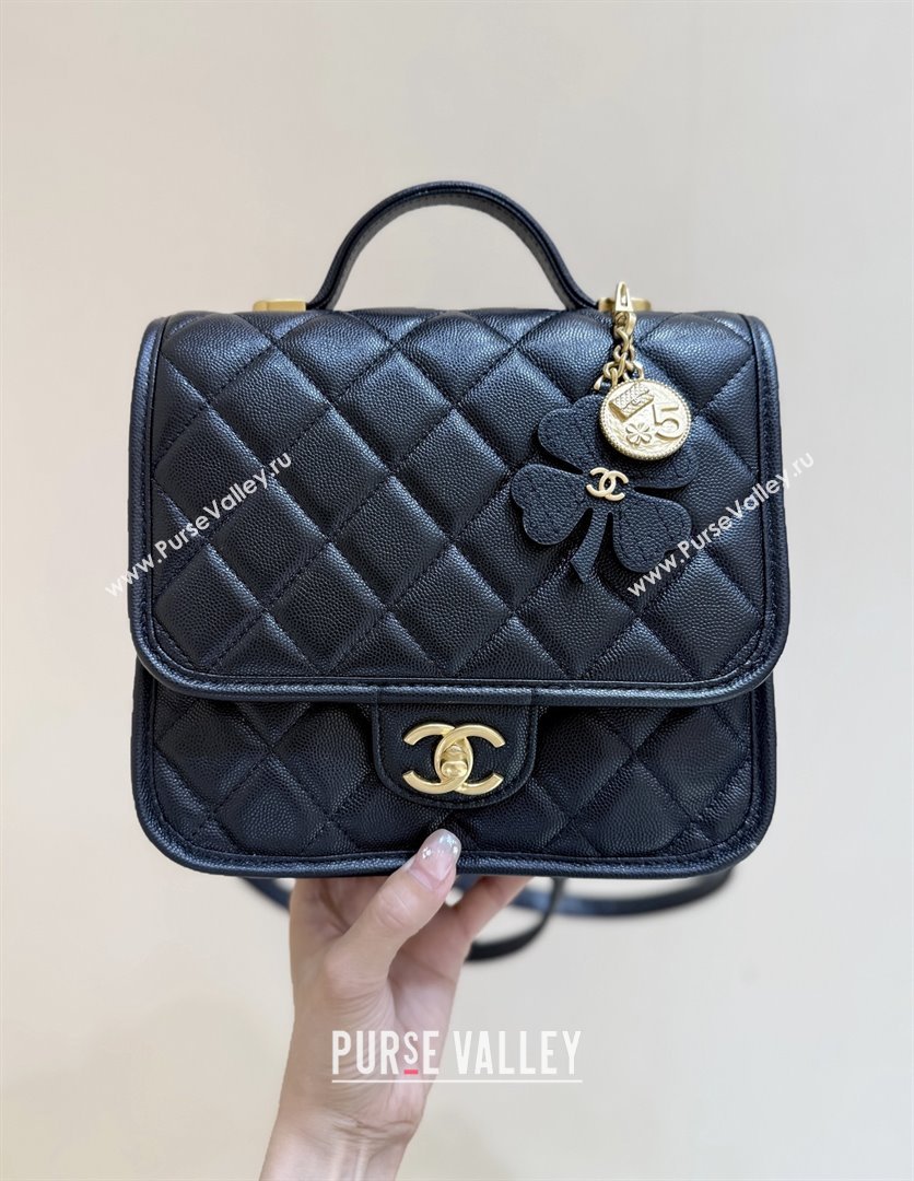 Chanel Grained Shiny Calfskin Backpack Black 2025 AS5715 Top Quality (SHUNY-25092313)