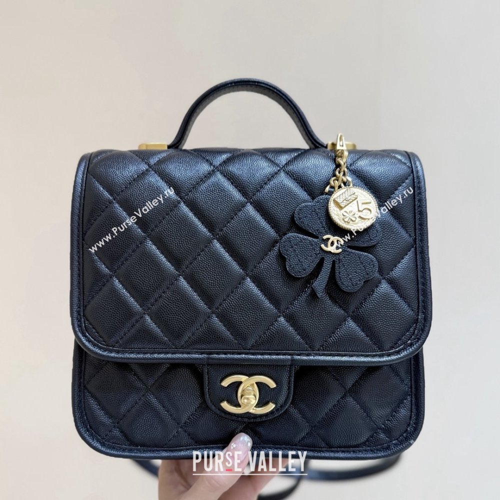 Chanel Grained Shiny Calfskin Backpack Black 2025 AS5715 Top Quality (SHUNY-25092313)