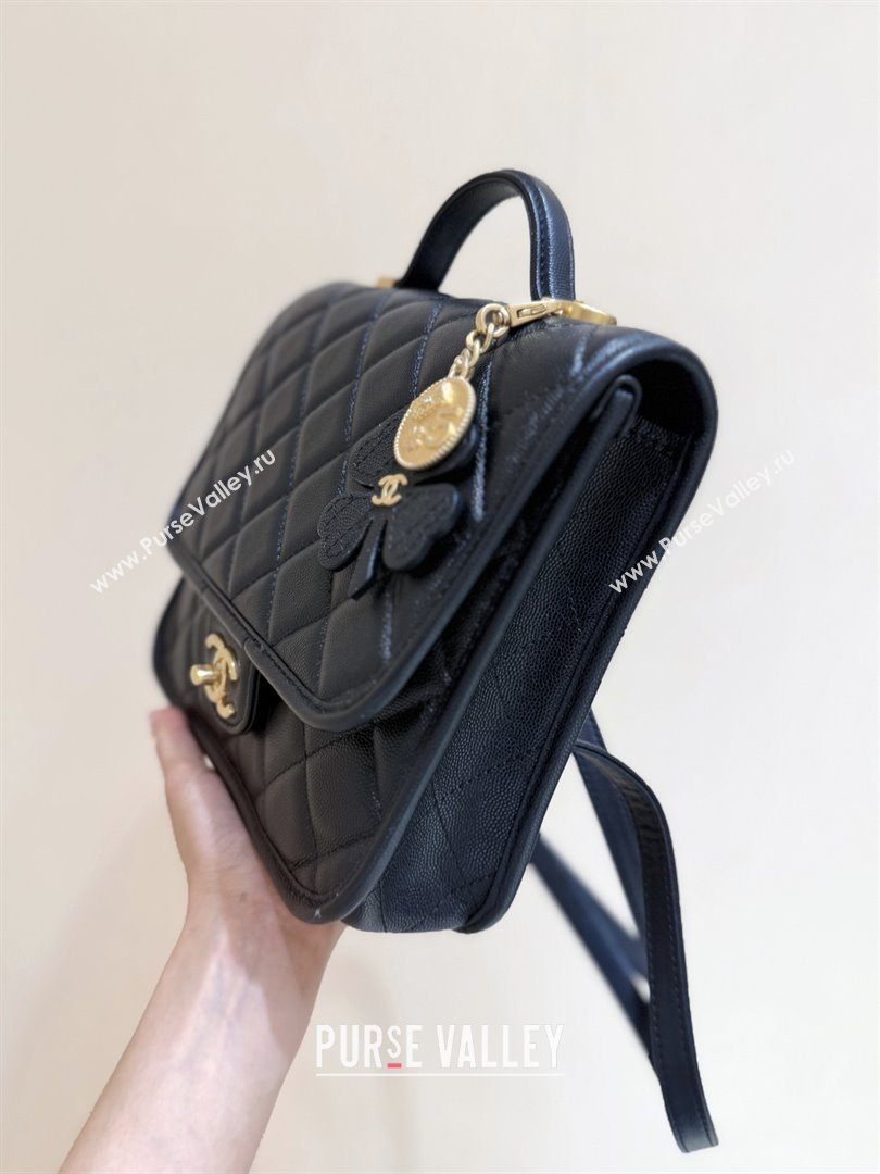 Chanel Grained Shiny Calfskin Backpack Black 2025 AS5715 Top Quality (SHUNY-25092313)