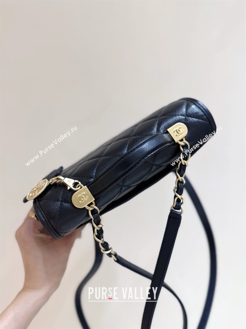 Chanel Grained Shiny Calfskin Backpack Black 2025 AS5715 Top Quality (SHUNY-25092313)