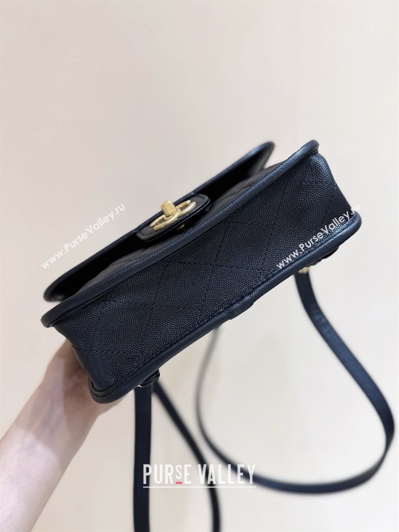 Chanel Grained Shiny Calfskin Backpack Black 2025 AS5715 Top Quality (SHUNY-25092313)
