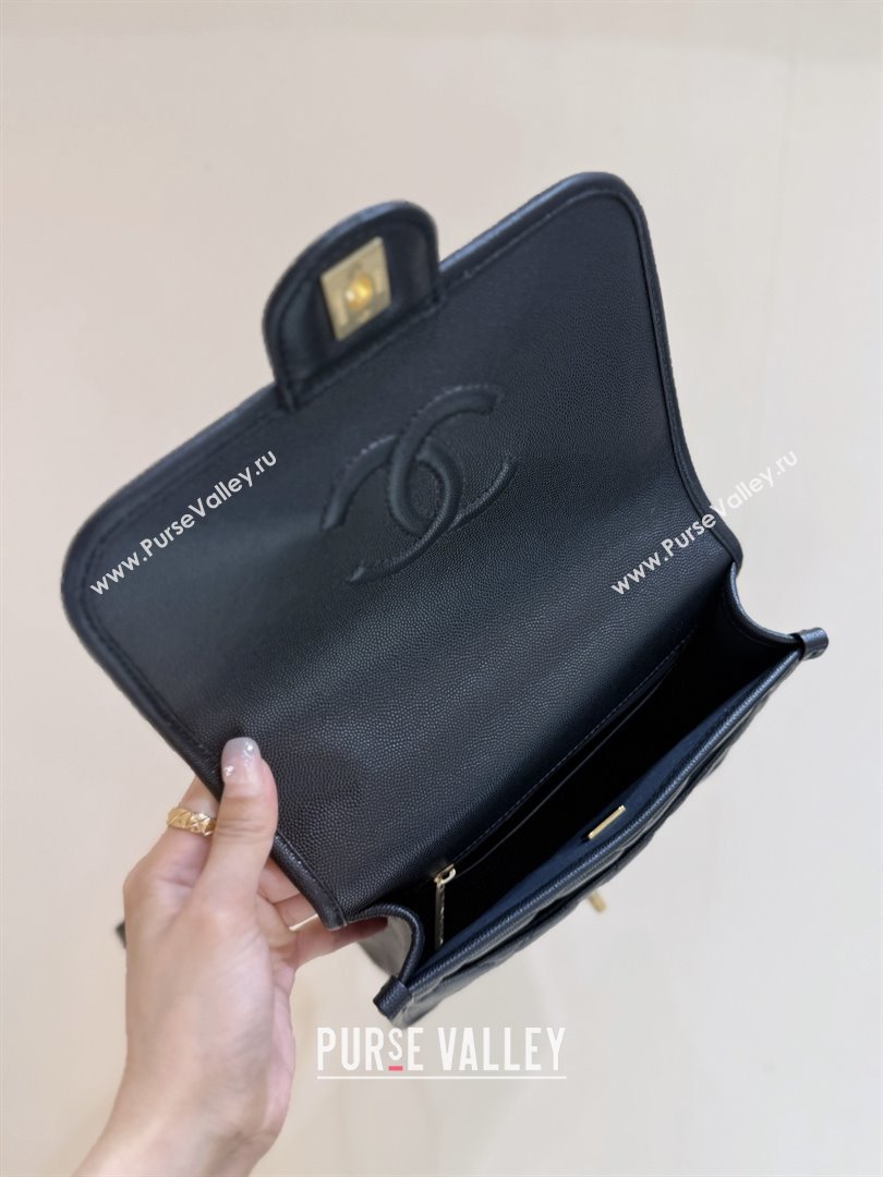 Chanel Grained Shiny Calfskin Backpack Black 2025 AS5715 Top Quality (SHUNY-25092313)