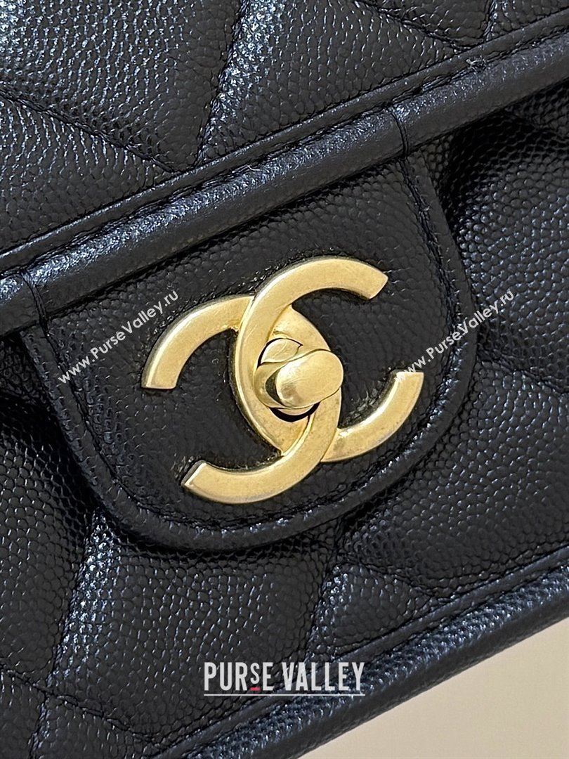 Chanel Grained Shiny Calfskin Backpack Black 2025 AS5715 Top Quality (SHUNY-25092313)