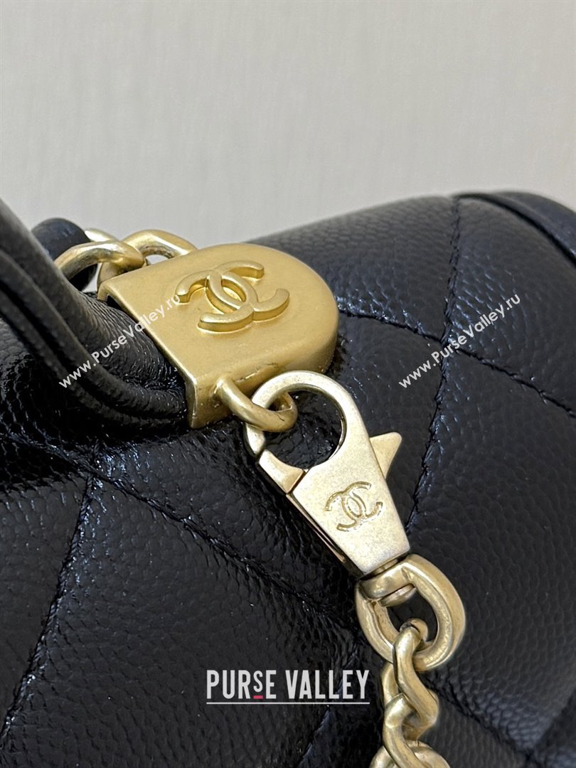 Chanel Grained Shiny Calfskin Backpack Black 2025 AS5715 Top Quality (SHUNY-25092313)