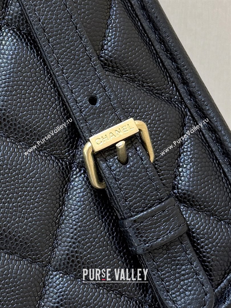 Chanel Grained Shiny Calfskin Backpack Black 2025 AS5715 Top Quality (SHUNY-25092313)