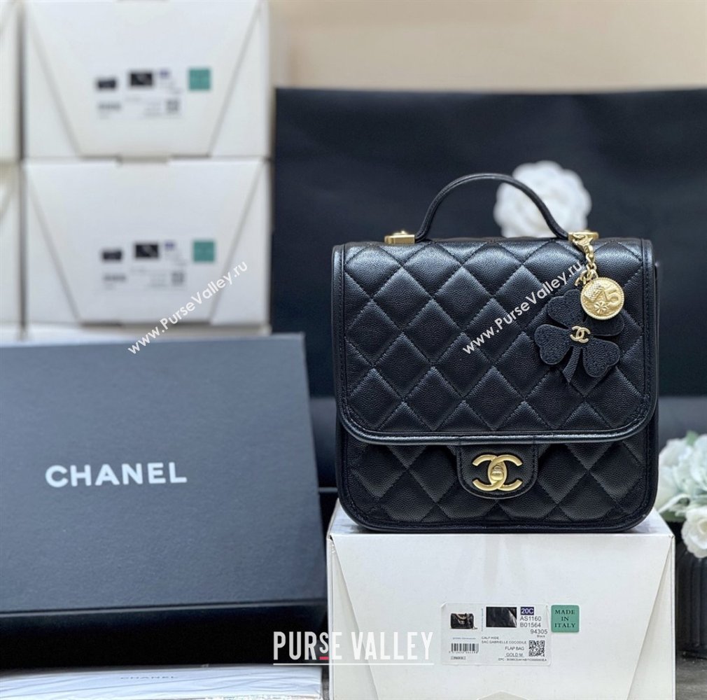 Chanel Grained Shiny Calfskin Backpack Black 2025 AS5715 Top Quality (SHUNY-25092313)