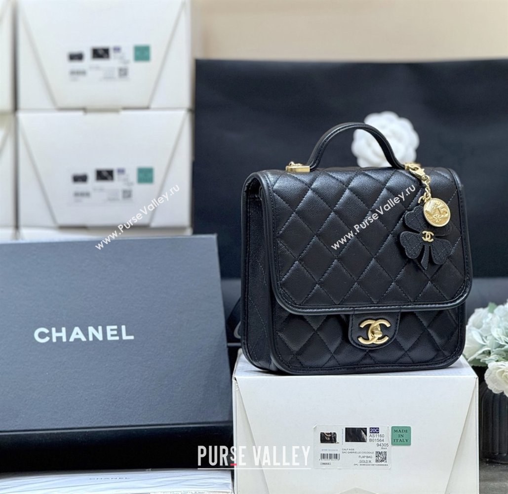 Chanel Grained Shiny Calfskin Backpack Black 2025 AS5715 Top Quality (SHUNY-25092313)