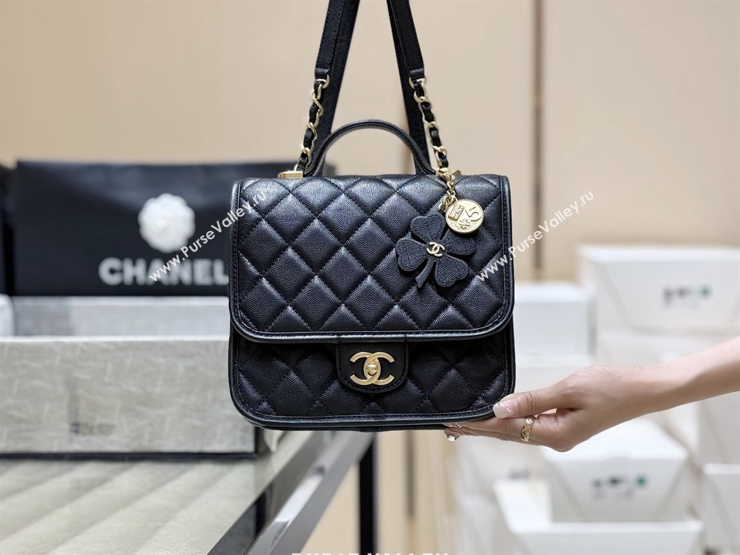 Chanel Grained Shiny Calfskin Backpack Black 2025 AS5715 Top Quality (SHUNY-25092313)