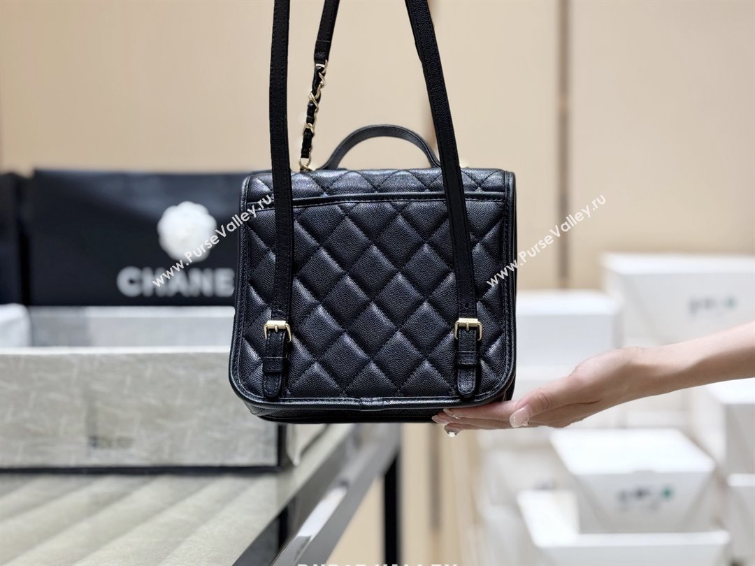 Chanel Grained Shiny Calfskin Backpack Black 2025 AS5715 Top Quality (SHUNY-25092313)