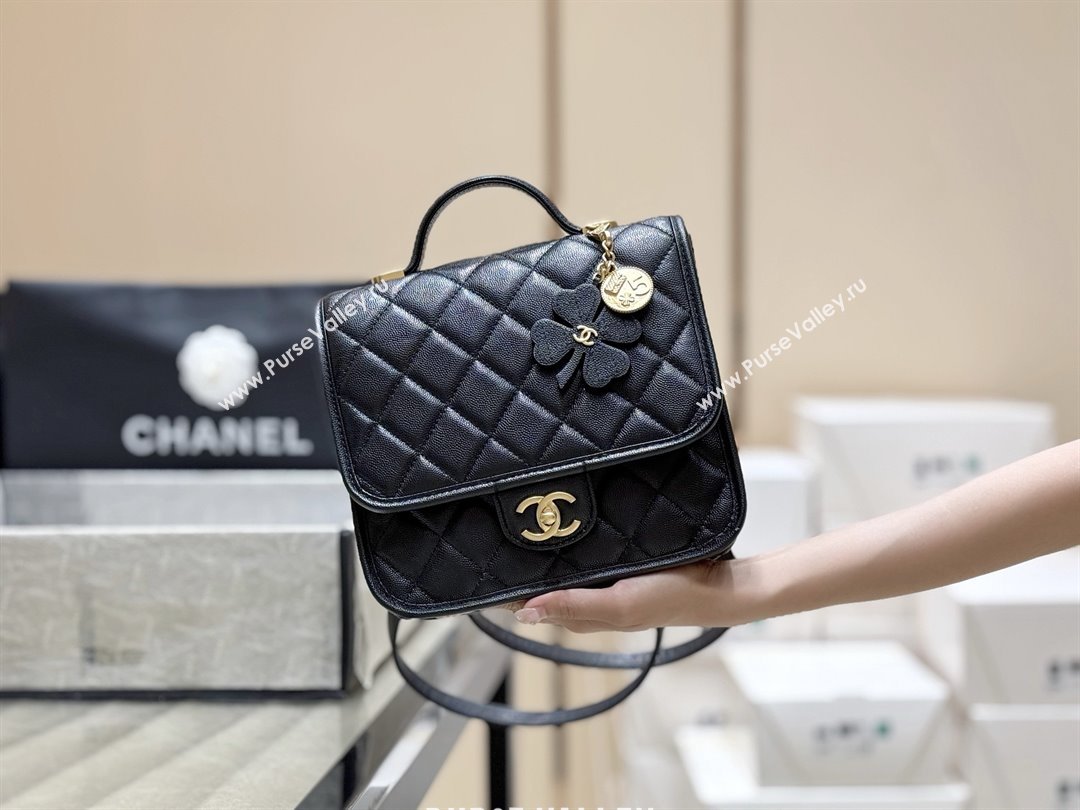 Chanel Grained Shiny Calfskin Backpack Black 2025 AS5715 Top Quality (SHUNY-25092313)