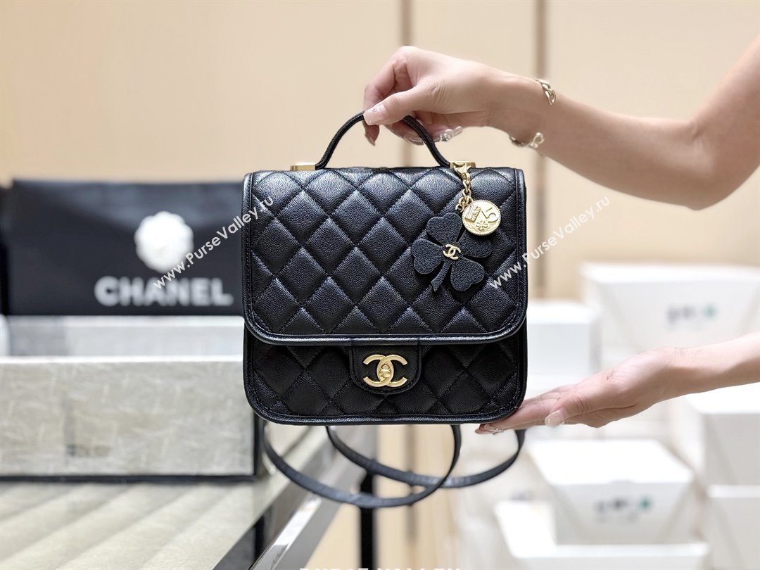 Chanel Grained Shiny Calfskin Backpack Black 2025 AS5715 Top Quality (SHUNY-25092313)